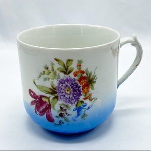 Vintage Blue White Floral Mother Tea Cup Coffee Mug